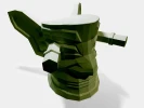Sanxingdui II Mask 3D Decor Low poly Papercraft, DIY, PDF