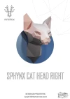 Papercraft 3D Sphynx Cat Head Right Low Poly Paper Diy Template Polygonal Animal Model