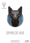 Papercraft 3D Sphynx Cat Head Low Poly Paper Diy Template Polygonal Animal Model