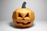 Low Poly Halloween Pumpkin Paper Sculpture: DIY Wall Decor (PDF Pattern)
