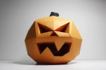 3D Paper Pumpkin: Low Poly Halloween Decor (PDF)