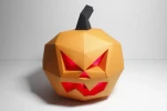 3D Paper Pumpkin: Low Poly Halloween Decor (PDF)