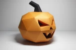 Lowpoly Papercraft Halloween Pumpkin: DIY Party Decor (PDF)