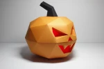 Lowpoly Papercraft Halloween Pumpkin: DIY Party Decor (PDF)