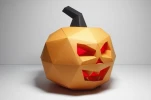 Lowpoly Halloween Pumpkin Papercraft: DIY Party Decor (PDF Pattern)