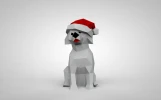 Christmas Dog Paper Sculpture: 3D Low Poly DIY Gift (PDF)