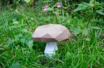 Low Poly Mushroom Papercraft Template | DIY 3D White Mushroom Sculpture | Woodland Home Decor & Nature Craft Project
