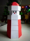 Low Poly Stacked Box Santa Claus Papercraft Template | DIY 3D Geometric Christmas Figure | Festive Holiday Decor