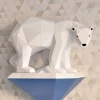 DIY Polar Bear Papercraft Template Low Poly 3D Animal Model Instant Download PDF Paper Sculpture Home Decor Wildlife Art