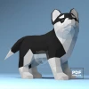 Husky Puppy Papercraft Low Poly Decoration, PDF Template, DIY Paper 3D CumulusCraft