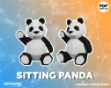 DIY Sitting Panda Papercraft Template Low Poly 3D Animal Model