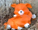 Sleeping Foxes Low Poly Papercraft, Paper Sculpture, Low Poly PDF Template, DIY Decor & Gift