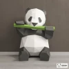 Bamboo Panda Papercraft, Sitting Panda Papercraft, Low Poly Papercraft