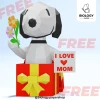 Snoopy I love Mom Low Poly Papercraft Template Pepakura PDF DIY Handmade