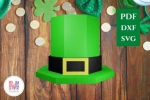 3D St Patrick's Day Leprechaun Hat Papercraft Template (SVG, DXF, PDF Download)