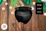 St Patrick Cauldron Papercraft Template: 3D Low Poly Model (Digital Download)