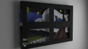 Starry Night 3D Wall Decor Low poly Papercraft, DIY, PDF