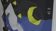 Starry Night 3D Wall Decor Low poly Papercraft, DIY, PDF