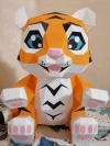 Little Tiger Cub Papercraft Template - Low Poly, Pepakura PDF, DIY Handmade, Home Decoration, Creative Gifts