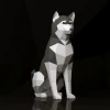 Husky Papercraft Low Poly Decoration, PDF Template, DIY Paper 3D CumulusCraft