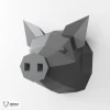 Pig Trophy Papercraft, DIY Wall Decor, Low Poly Papercraft