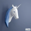 Unicorn Papercraft, 3D Paper Sculpture, Wall Decor, Low Poly Papercraft