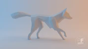 Fox Running PDF Template, Low Poly, Paper Sculpture, DIY, Pepakura Pattern, Handmade, Papercraft, Lowpoly, Lowpoly Papercraft