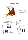 Eagle With Light Papercraft , PDF Template, DIY 3d Model, FanArt, Paper Sculpture, Low Poly, Pepakura, Craft, Manualidad, Arte de Papel