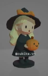 Cute Witch Papercraft Template | Halloween Low Poly 3D Paper Model Download