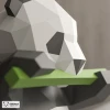 Bamboo Panda Papercraft, Sitting Panda Papercraft, Low Poly Papercraft