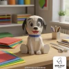 Dalmatian Dog Low Poly Papercraft Template Pepakura PDF DIY Handmade