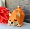 Shiba Dog Low Poly Papercraft, Paper Sculpture, Low Poly PDF Template, DIY Decor & Gift