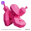 Balloon Dog Papercraft Low Poly 3d DIY Kenart10
