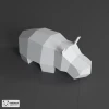 Hippo Papercraft Paper Sculpture, Low Poly Papercraft