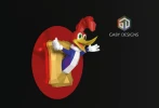 Woody Woodpecker 3D Wall Decor Low poly Papercraft, DIY, PDF
