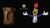Woody Woodpecker 3D Wall Decor Low poly Papercraft, DIY, PDF