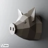 Pig Trophy Papercraft, DIY Wall Decor, Low Poly Papercraft