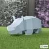 Hippo Papercraft Paper Sculpture, Low Poly Papercraft