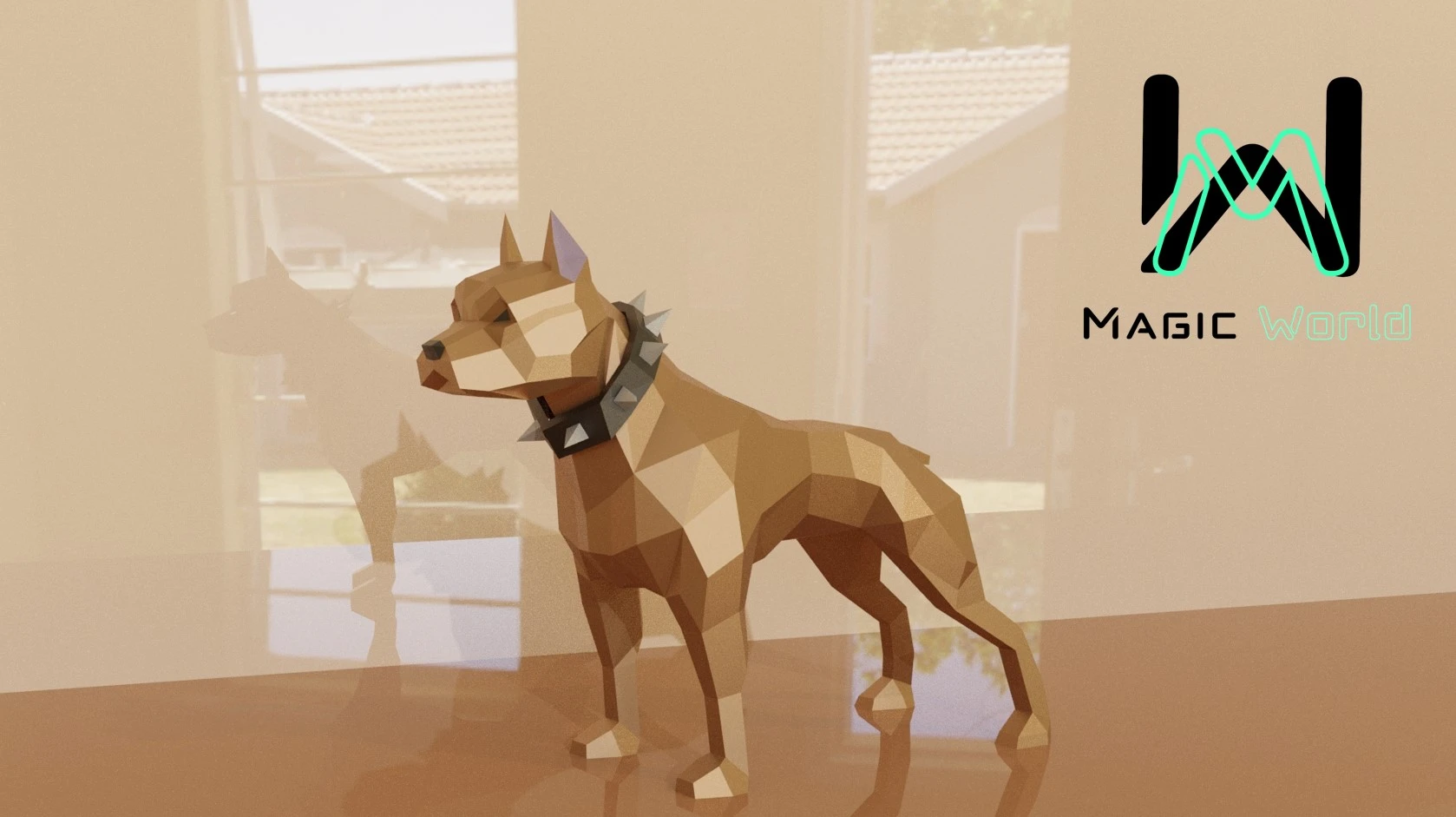 Guard Pitbull, Pitbull Guardián Low Poly, Papercraft, PDF template, Paper model, Sculpture, 3D puzzle, Polygonal model, Lowpoly