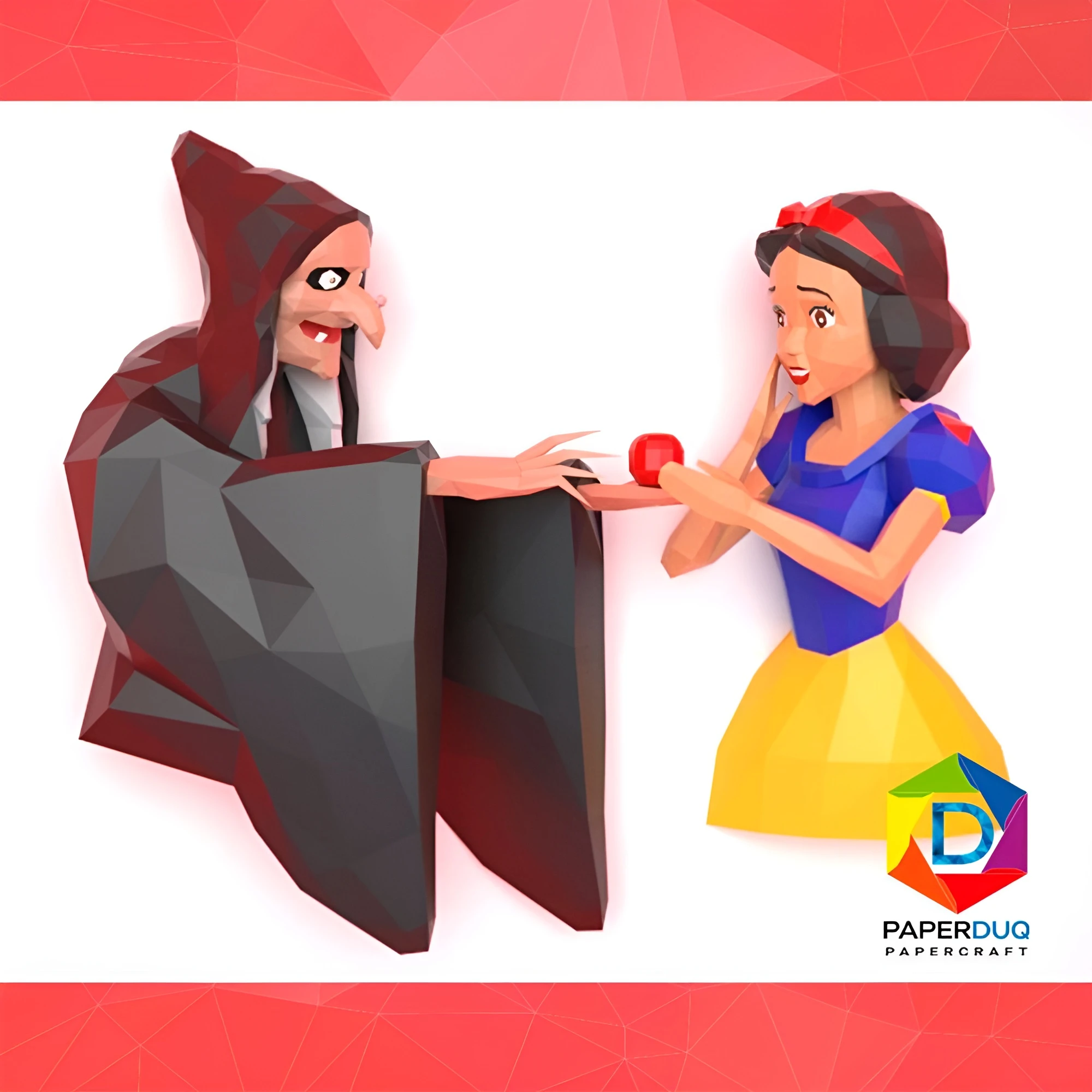 Snow White and Witch, Snow White and the Seven Dwarfs *Plantilla Papercraft PDF - PDF Papercraft Template*