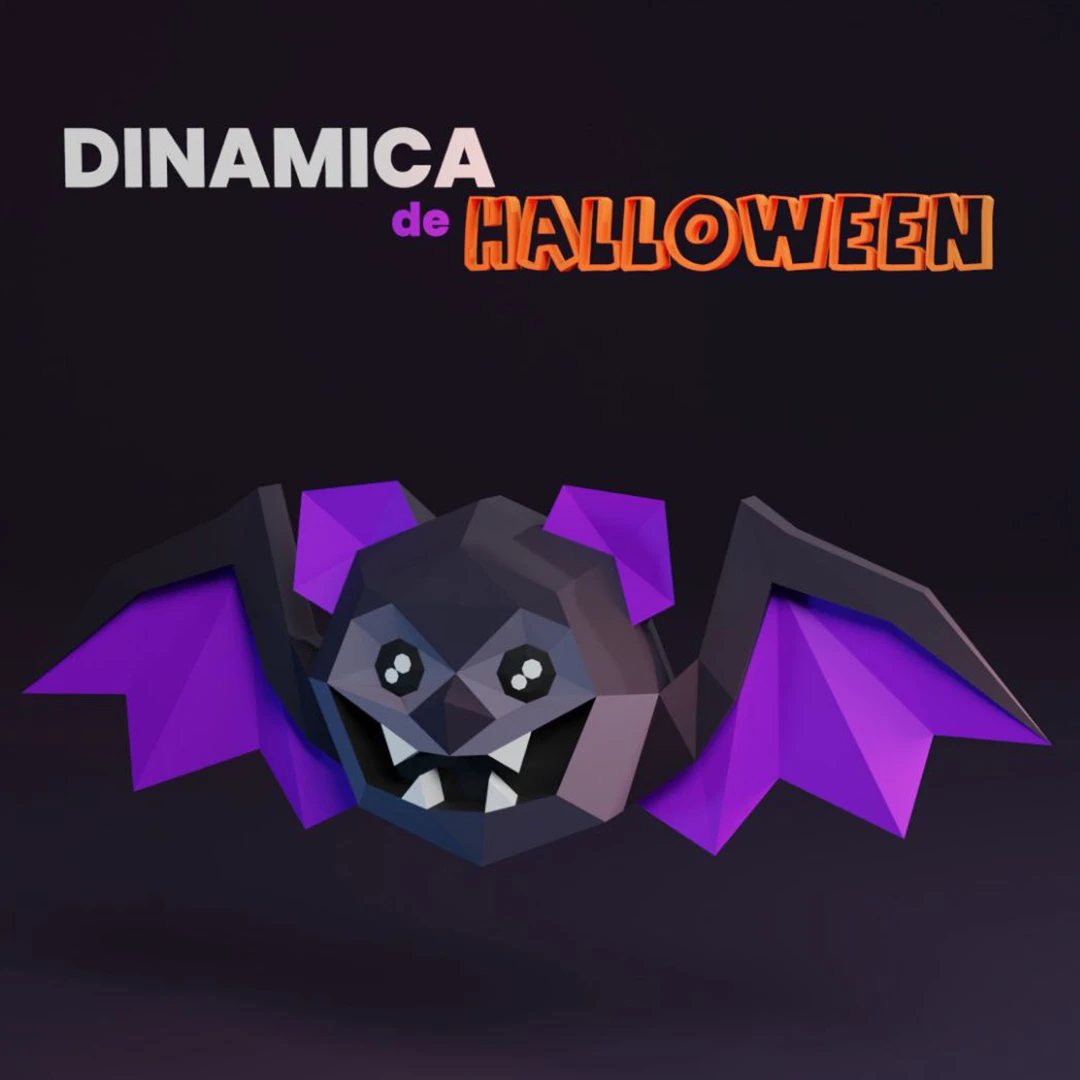 HALLOWEEN LITTLE BAT CARTOON, Papercraft, Template, DIY, Paper, Low Poly, Holiday, 3D Model, Pdf Low Poply, October, Carnival, Halloween