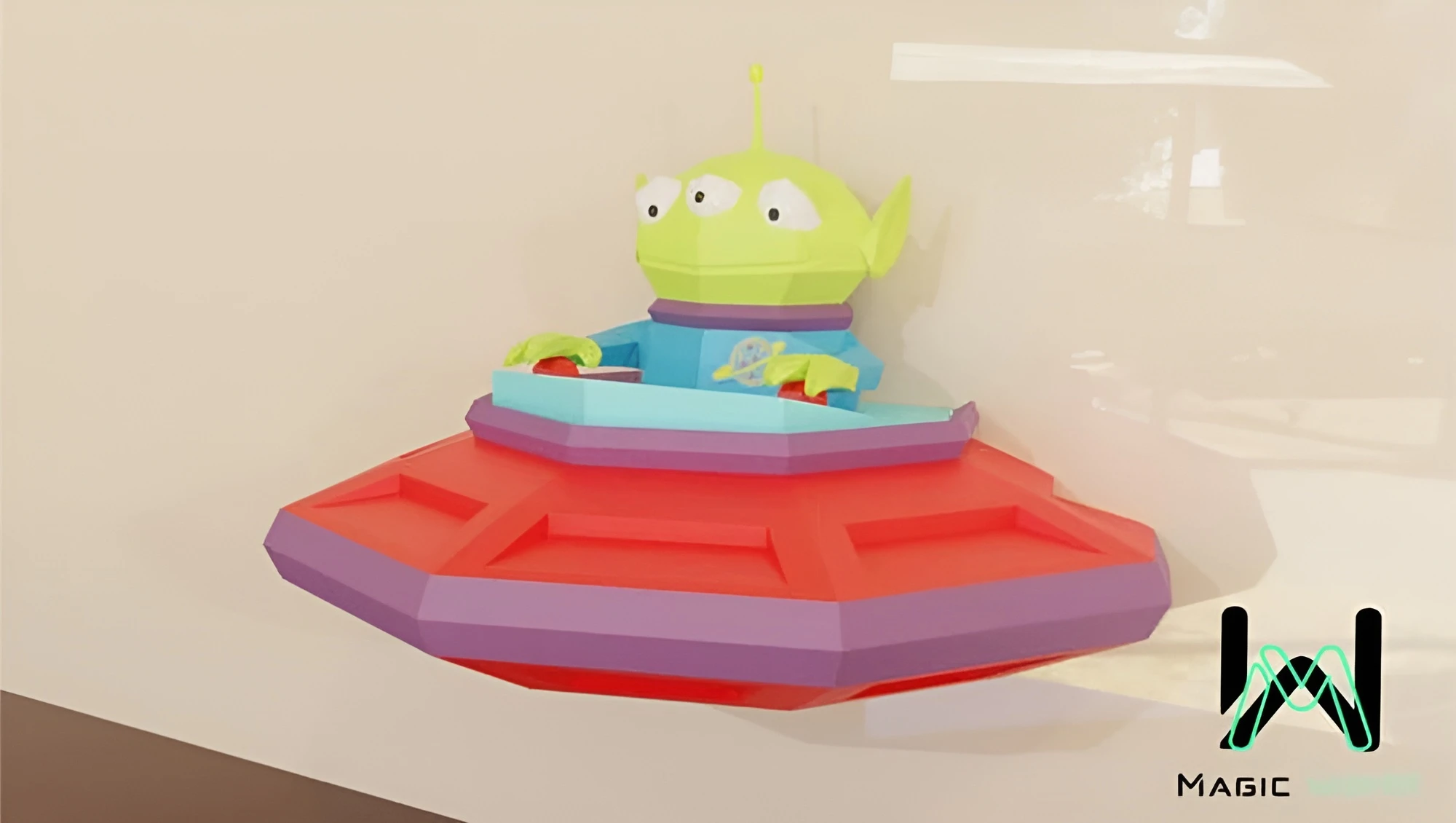 Alien, Toy Story Low Poly, Papercraft, PDF template, Paper model, Sculpture, 3D puzzle, Polygonal model, Lowpoly