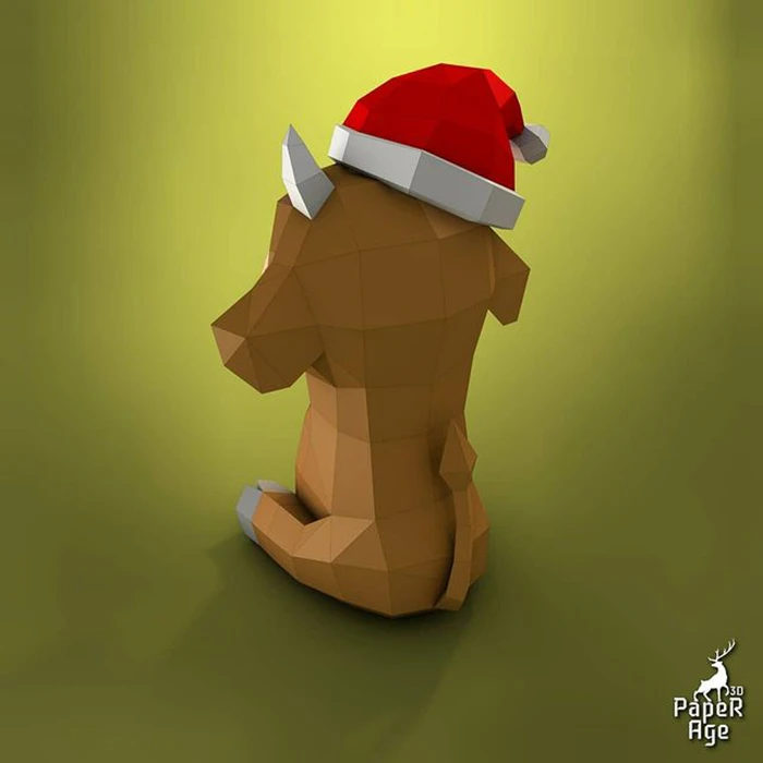 Little Bull, Christmas Hat, Papercraft, Pepakura, Lowpoly, Low Polygon, 3D Papercraft, handmade, Paper Sculptures, DIY origami