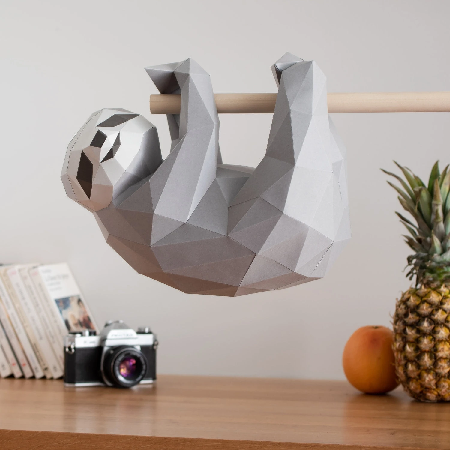 Sloth papercraft. You get PDF digital file templates and instructions for these DIY modern paper sculpture.