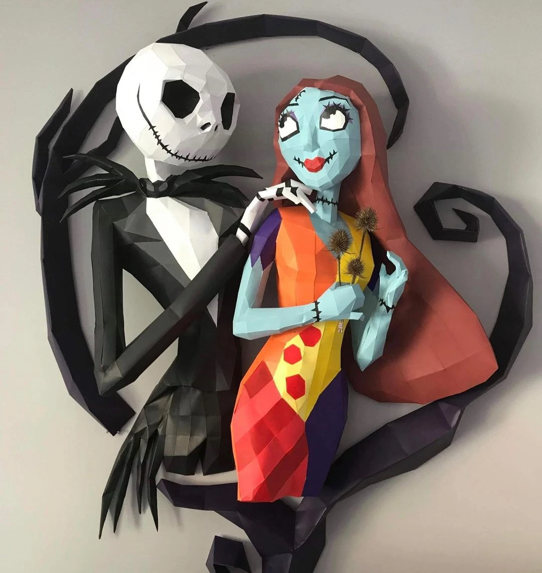 Jack Skellington and Sally, The Nightmare Before Christmas *Plantilla Papercraft PDF - PDF Papercraft Template*