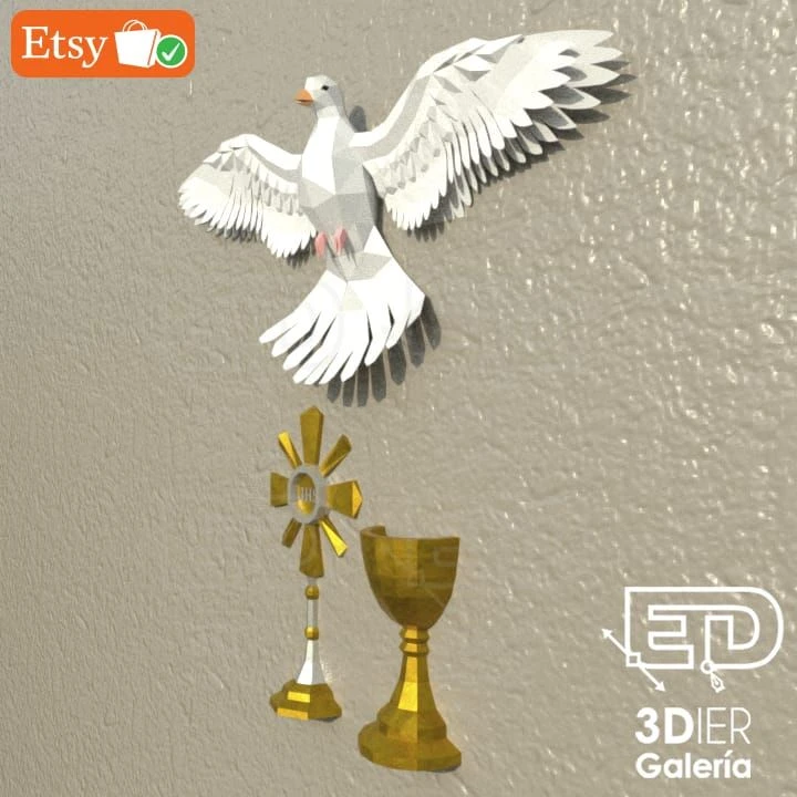 Holy Spirit Papercraft Design with PDF Templates, Paper Art and Craft for Home Decor, DIY, 3DIER