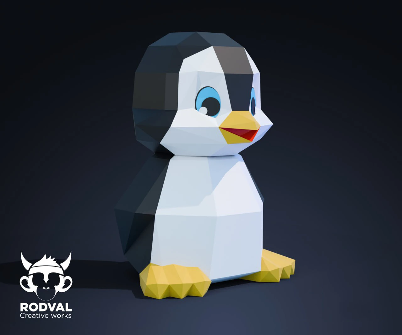 WOBBLE PENGUIN, Papercraft, Template, DIY, Paper, Low Poly, Cute, Kawaii, 3D Model, Pdf Low Poly, Kids Toy