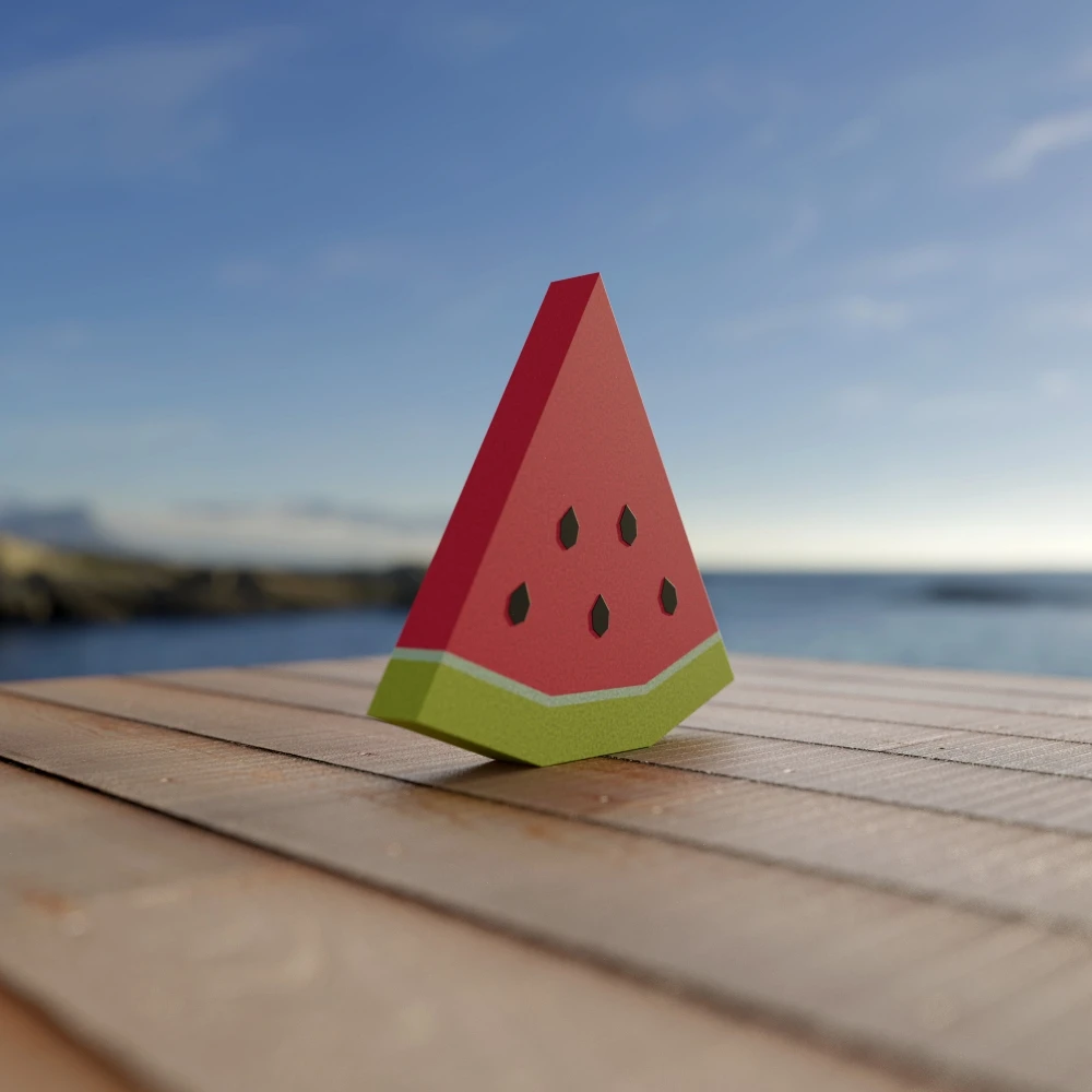 Watermelon Papercraft 3D DIY low poly paper crafts model template