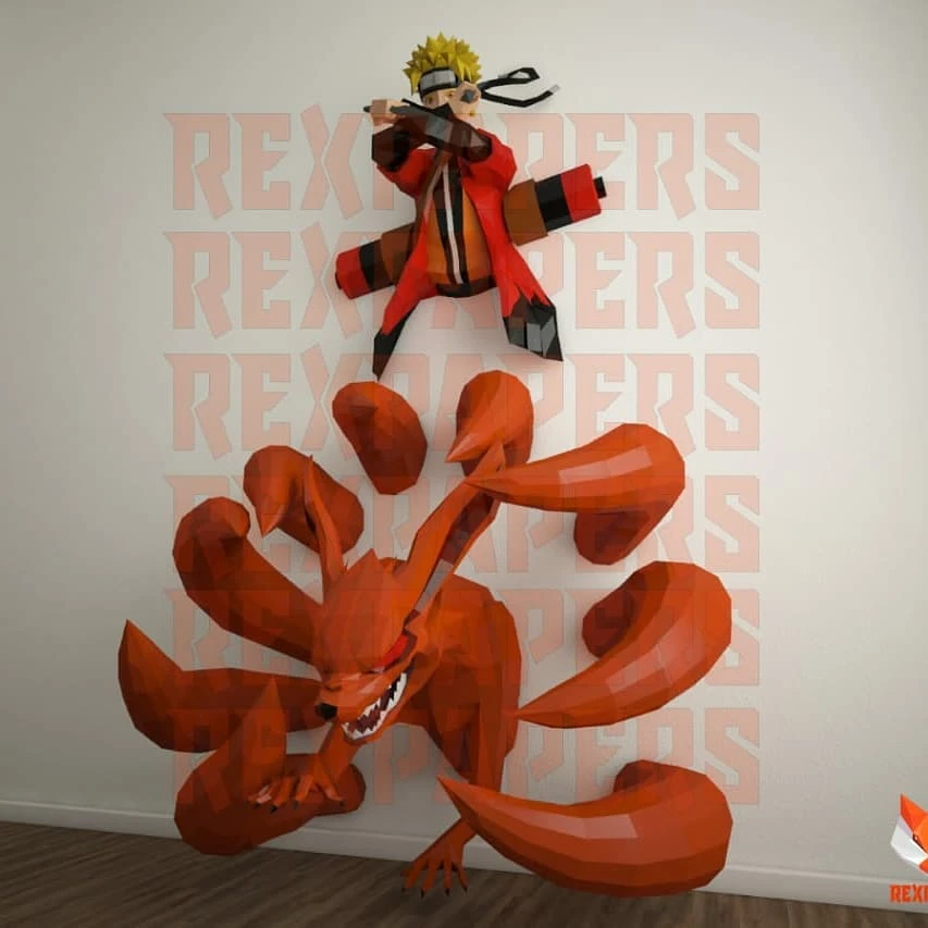 Uzumaki Naruto, Naruto Sage Mode Papercraft, PDF Template, DIY 3d Model, FanArt, Paper Sculpture, Low Poly, Pepakura Craft, Manualidad