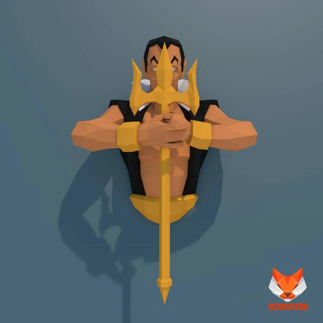 Namor McKenzie Papercraft, PDF Template, DIY 3d Model, FanArt, Paper Sculpture, Low Poly, Pepakura Craft, Manualidad